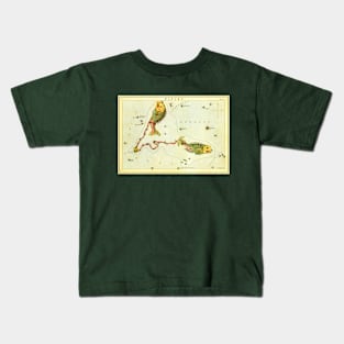 Pisces the Fish, from Urania's Mirror, Vintage Signs of the Zodiac Kids T-Shirt